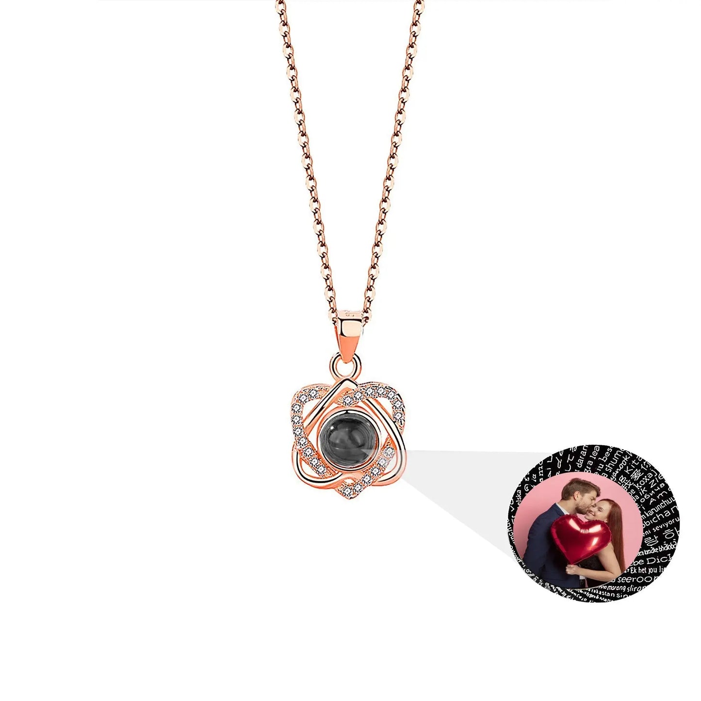 Customized photo projectionNecklace Heart Pendant Wedding Romantic Memory Projection Necklace - Blade & Thread