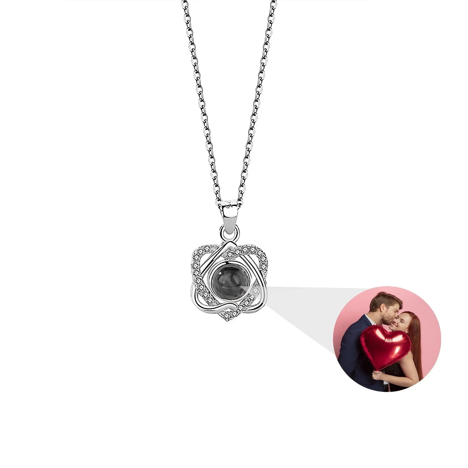 Customized photo projectionNecklace Heart Pendant Wedding Romantic Memory Projection Necklace - Blade & Thread