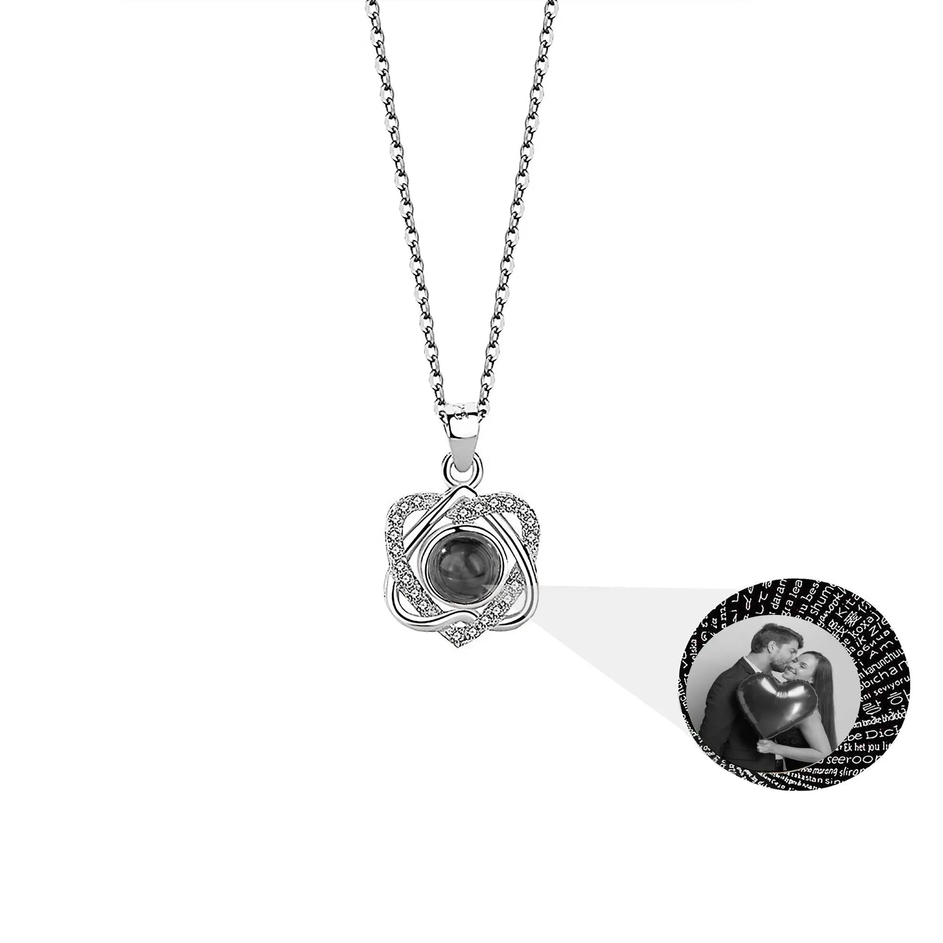 Customized photo projectionNecklace Heart Pendant Wedding Romantic Memory Projection Necklace - Blade & Thread