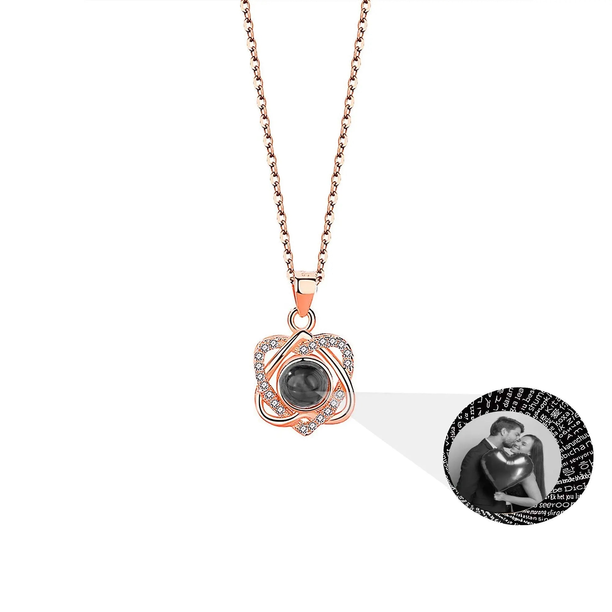 Customized photo projectionNecklace Heart Pendant Wedding Romantic Memory Projection Necklace - Blade & Thread