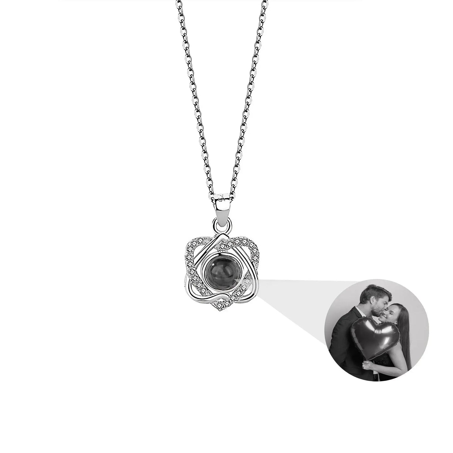 Customized photo projectionNecklace Heart Pendant Wedding Romantic Memory Projection Necklace - Blade & Thread