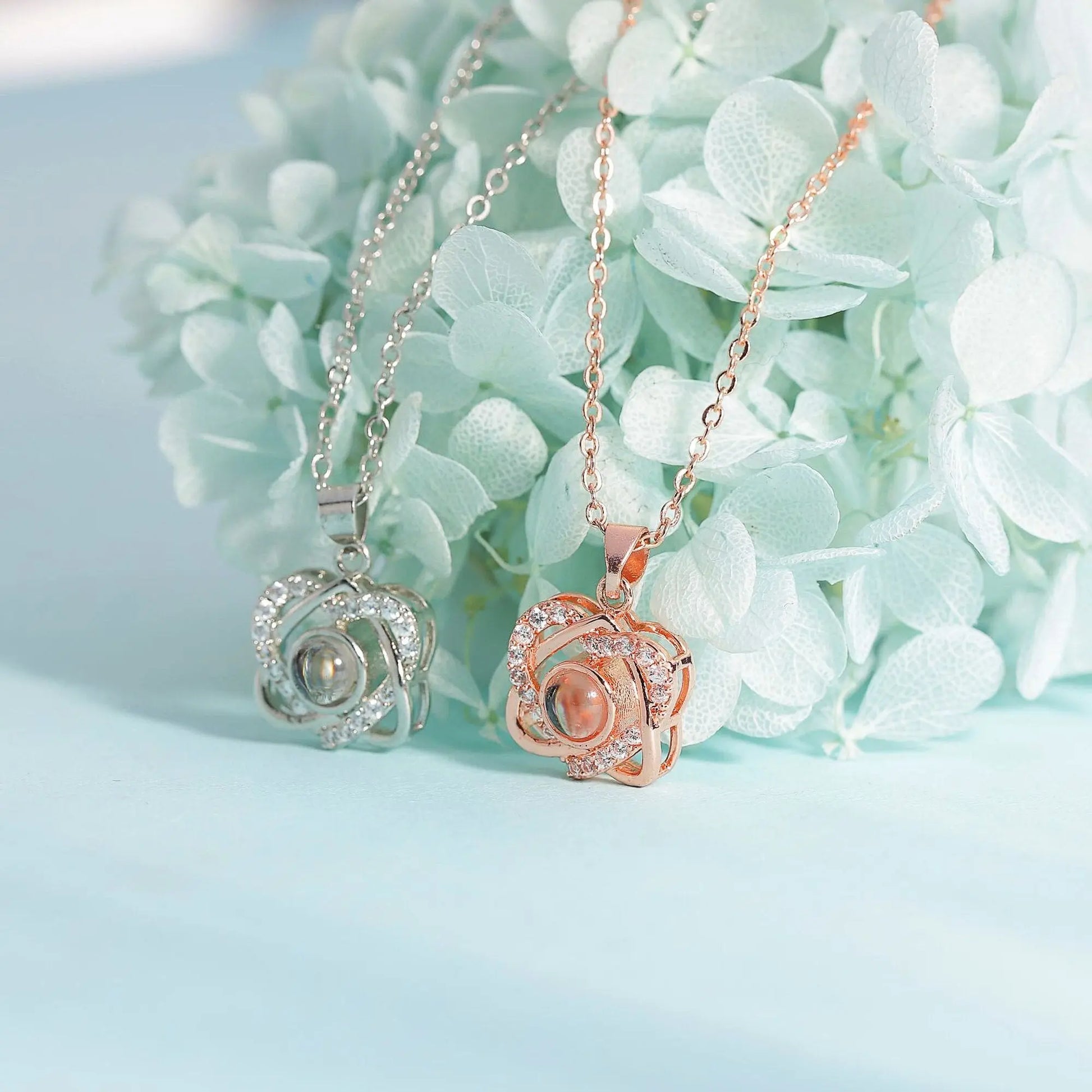 Customized photo projectionNecklace Heart Pendant Wedding Romantic Memory Projection Necklace - Blade & Thread