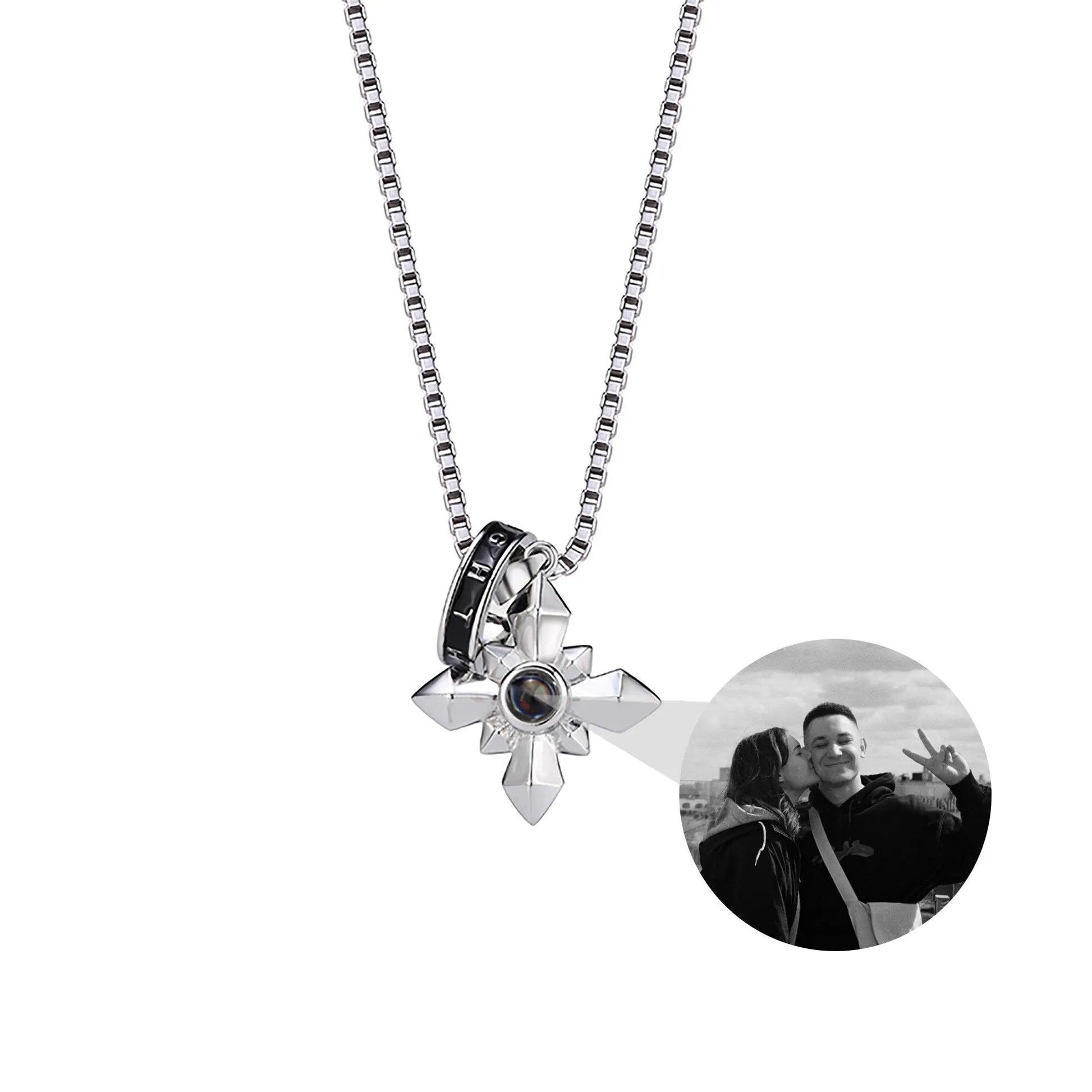 Customized photo ringProjection Necklace Pendant Jewelry For Lover Girlfriend - Blade & Thread
