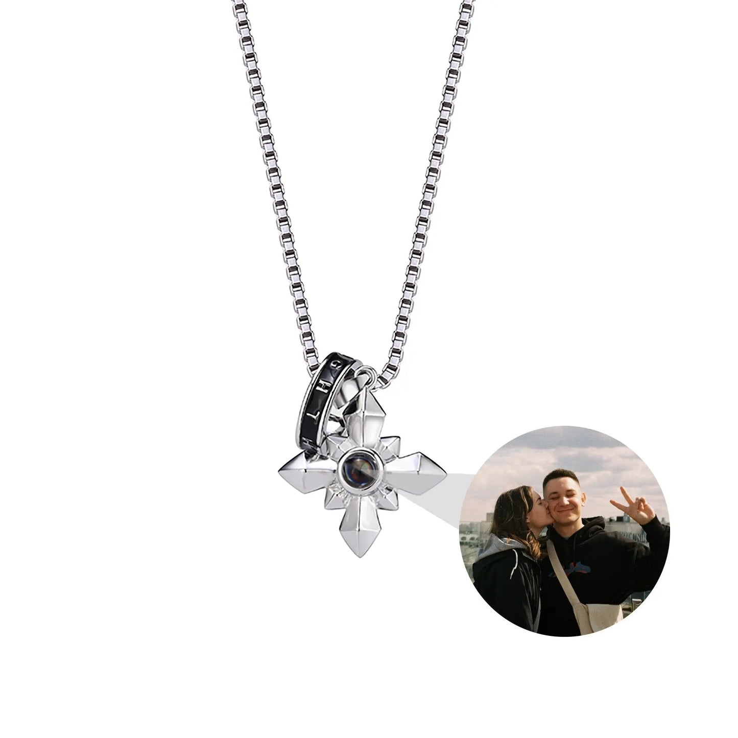Customized photo ringProjection Necklace Pendant Jewelry For Lover Girlfriend - Blade & Thread