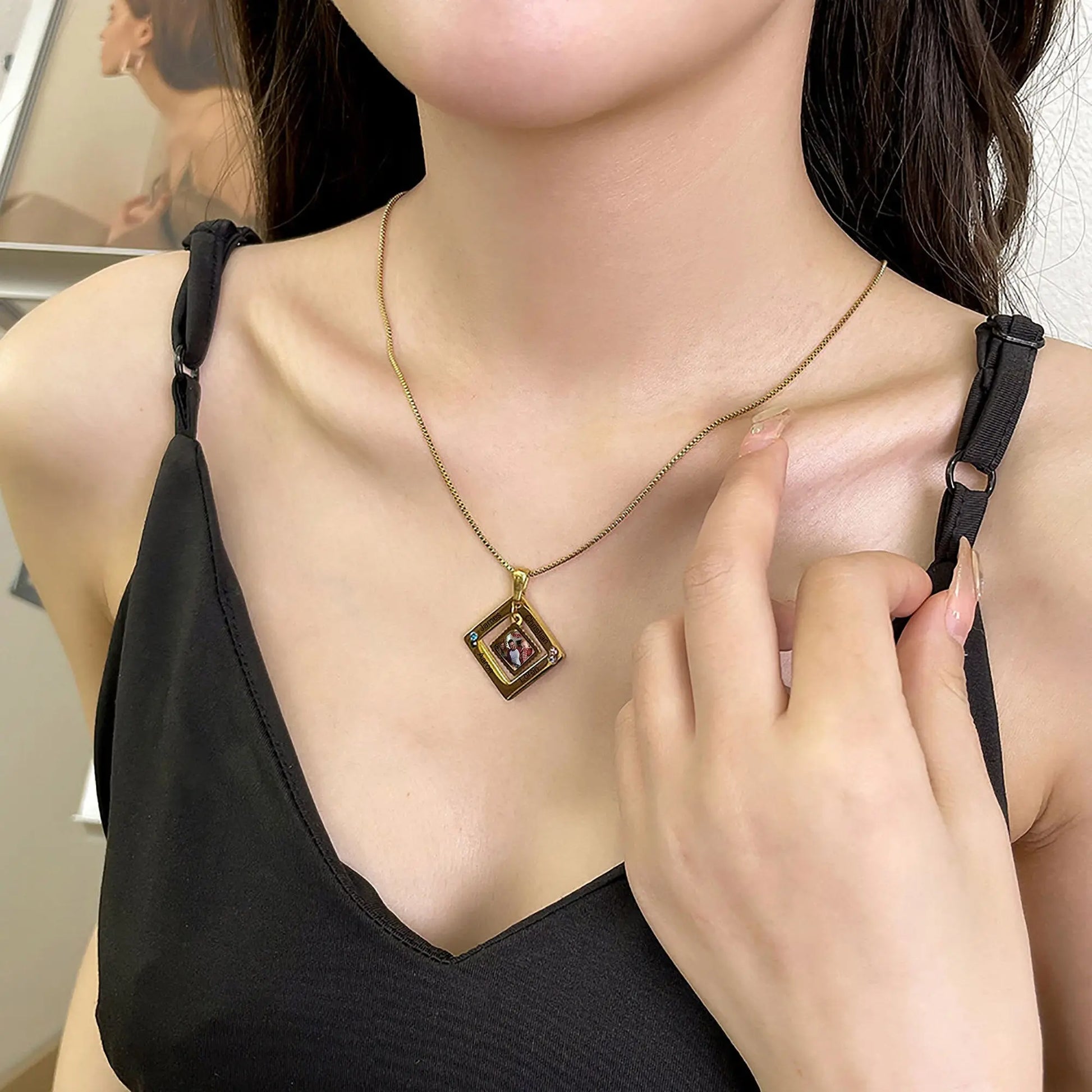 customized photos with birthstone Colorful 12 Birthstone Pendant Necklaces - Blade & Thread