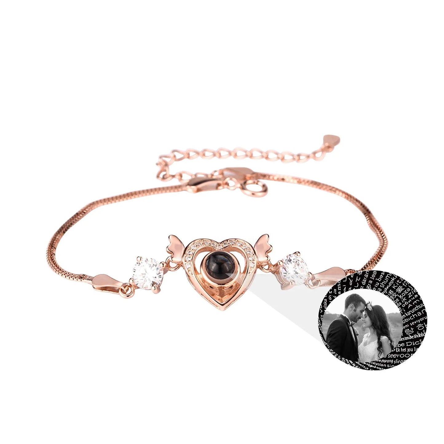 Customized projection bracelet for famous photos Personalized Circle Photo Bracelet - Blade & Thread
