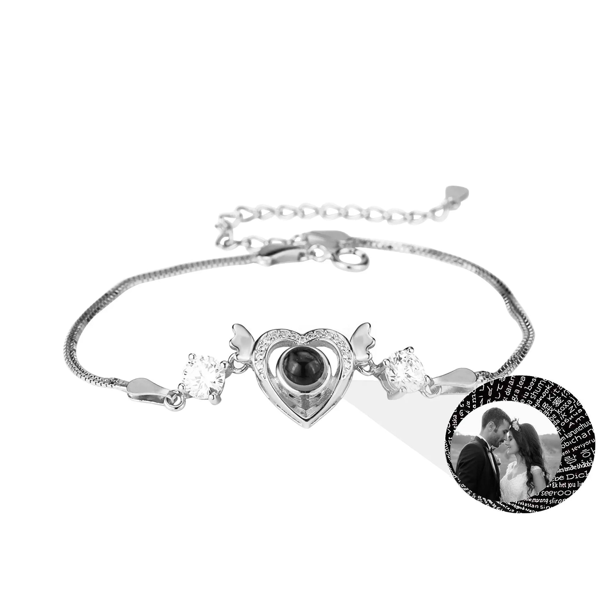 Customized projection bracelet for famous photos Personalized Circle Photo Bracelet - Blade & Thread