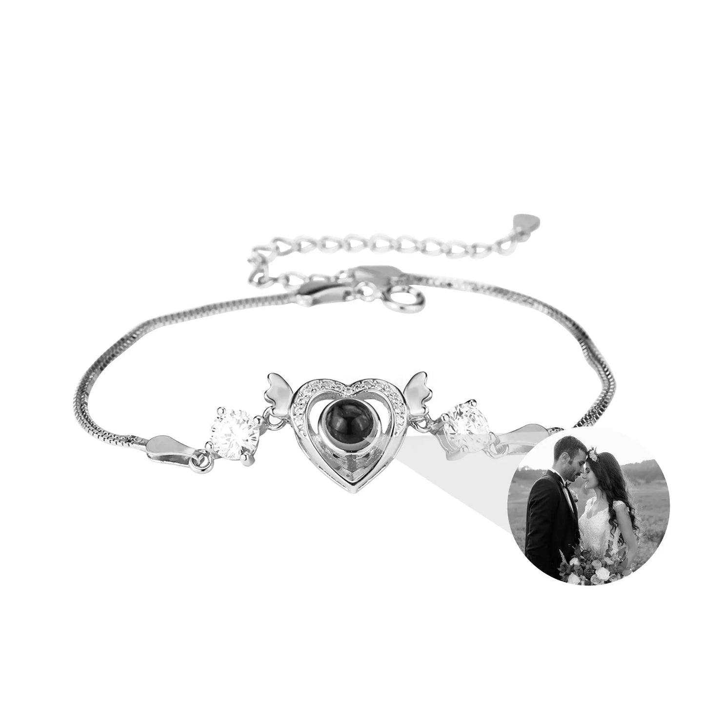 Customized projection bracelet for famous photos Personalized Circle Photo Bracelet - Blade & Thread