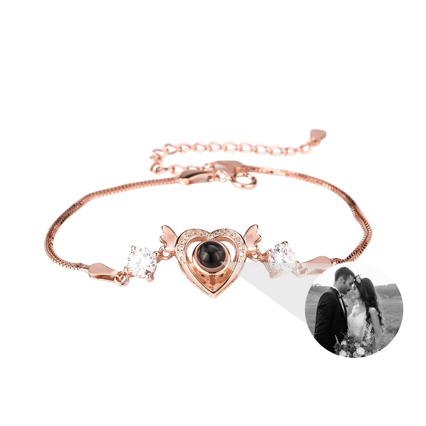 Customized projection bracelet for famous photos Personalized Circle Photo Bracelet - Blade & Thread