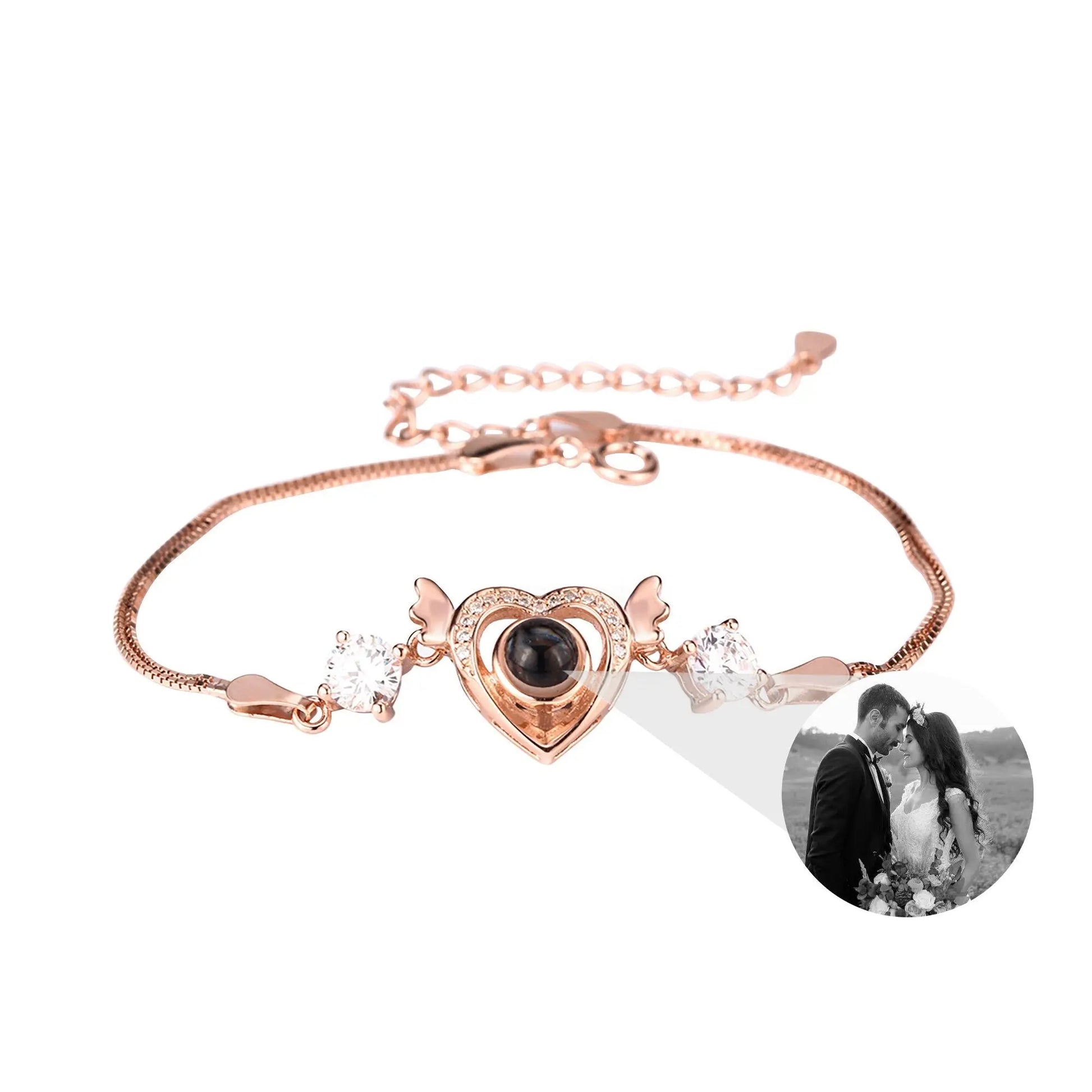 Customized projection bracelet for famous photos Personalized Circle Photo Bracelet - Blade & Thread