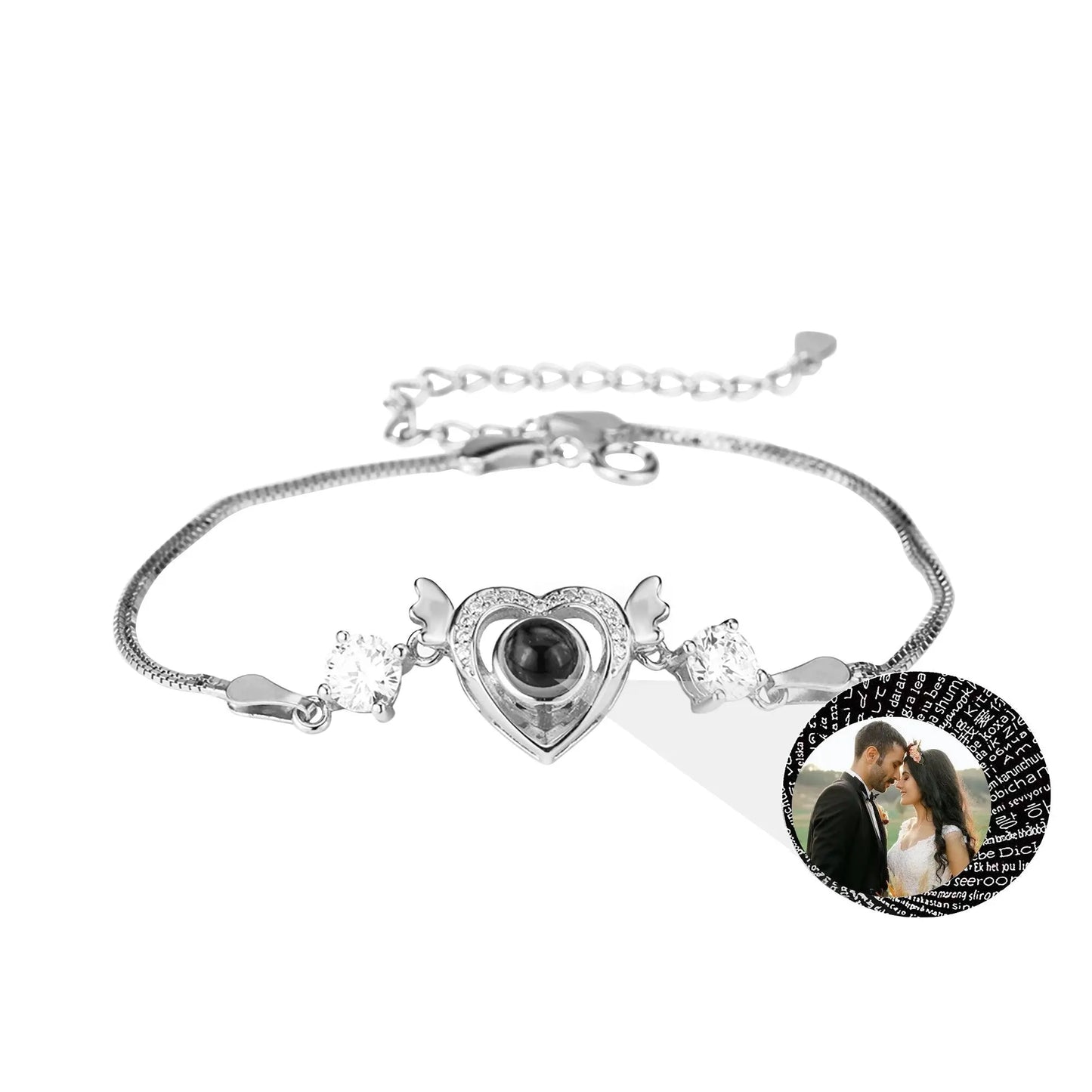 Customized projection bracelet for famous photos Personalized Circle Photo Bracelet - Blade & Thread