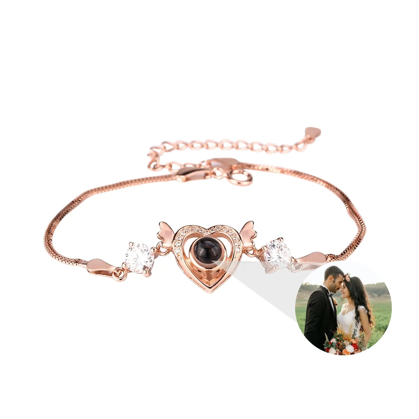 Customized projection bracelet for famous photos Personalized Circle Photo Bracelet - Blade & Thread
