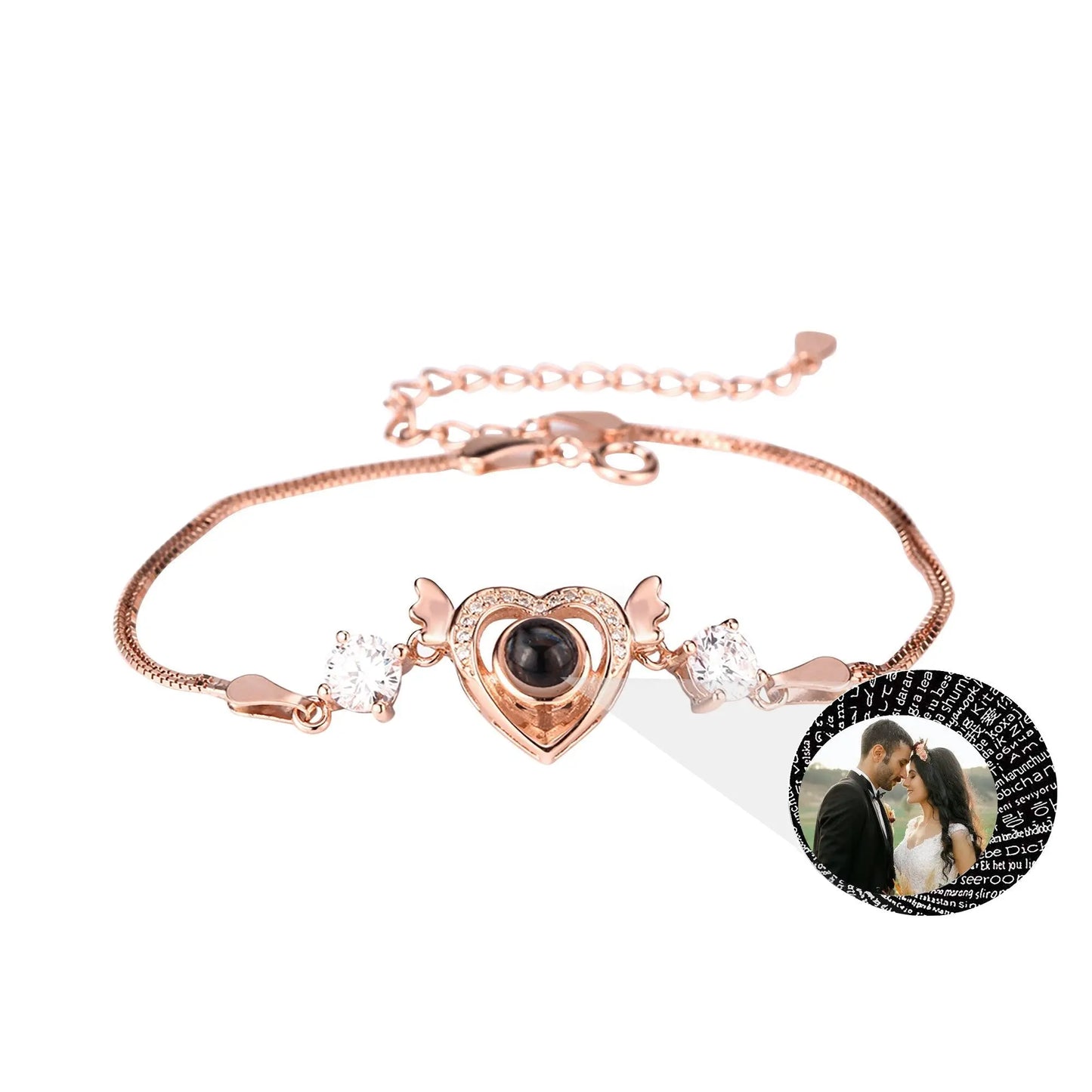 Customized projection bracelet for famous photos Personalized Circle Photo Bracelet - Blade & Thread