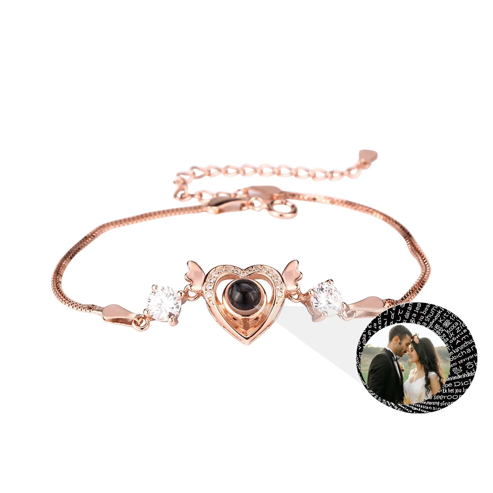Customized projection bracelet for famous photos Personalized Circle Photo Bracelet - Blade & Thread