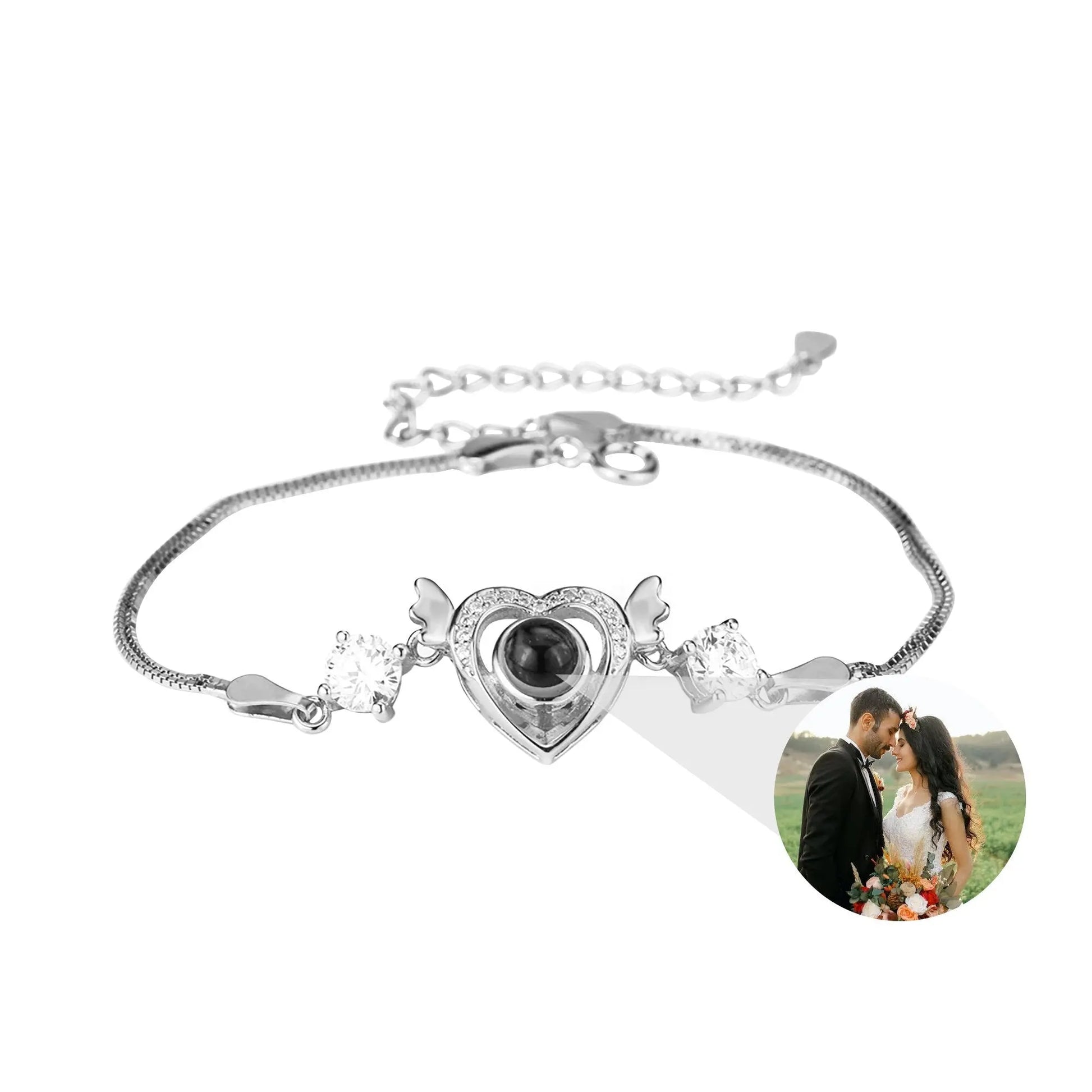 Customized projection bracelet for famous photos Personalized Circle Photo Bracelet - Blade & Thread