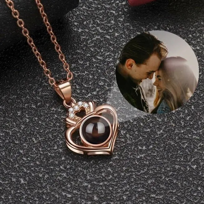Customized Projection Necklace Heart Photo Projection Necklace for Women Girl Friend Ladies Gifts - Blade & Thread