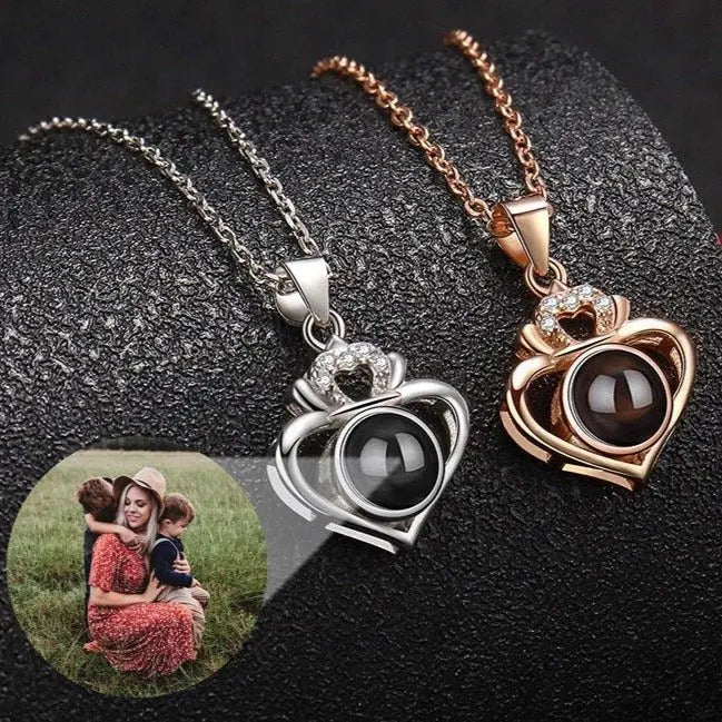 Customized Projection Necklace Heart Photo Projection Necklace for Women Girl Friend Ladies Gifts - Blade & Thread