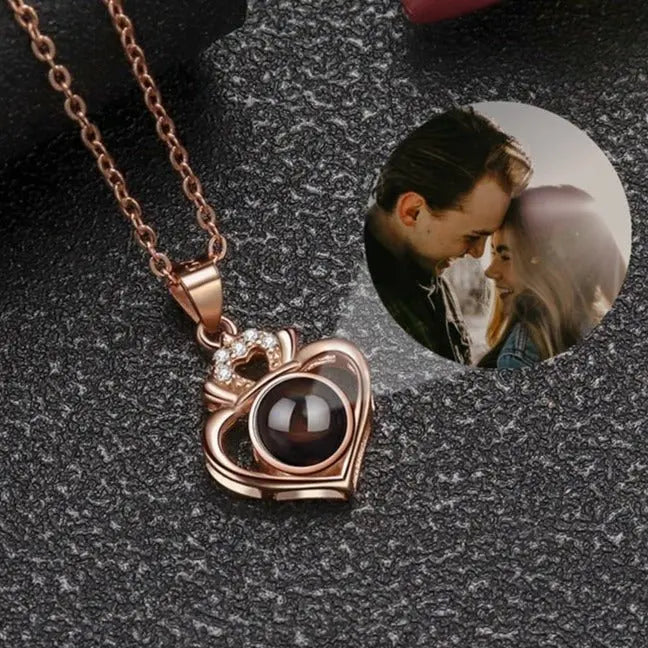 Customized Projection Necklace Heart Photo Projection Necklace for Women Girl Friend Ladies Gifts - Blade & Thread