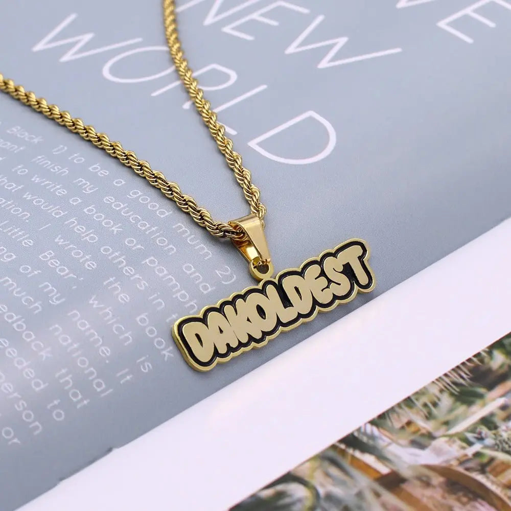 Customized vintage French ins enamel letter pendant - Blade & Thread