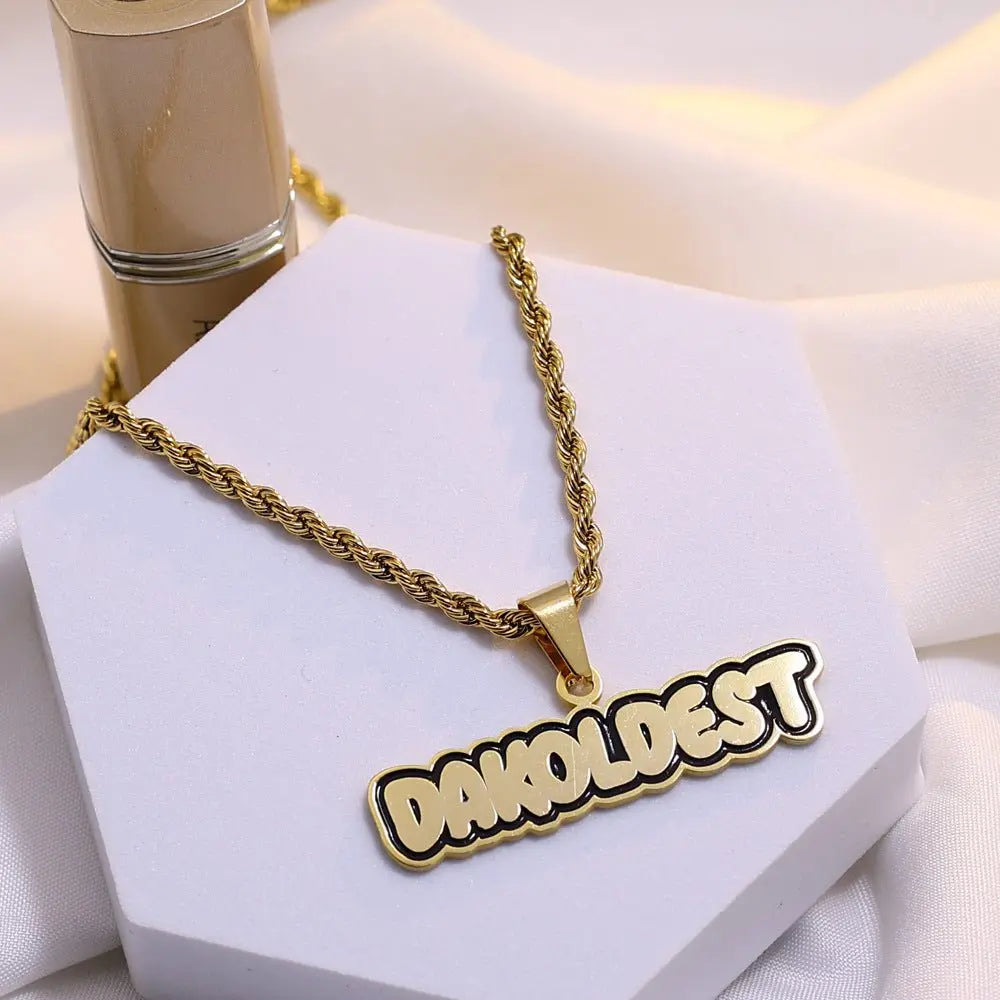 Customized vintage French ins enamel letter pendant - Blade & Thread