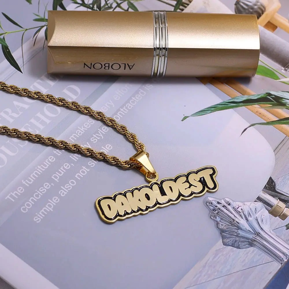 Customized vintage French ins enamel letter pendant - Blade & Thread