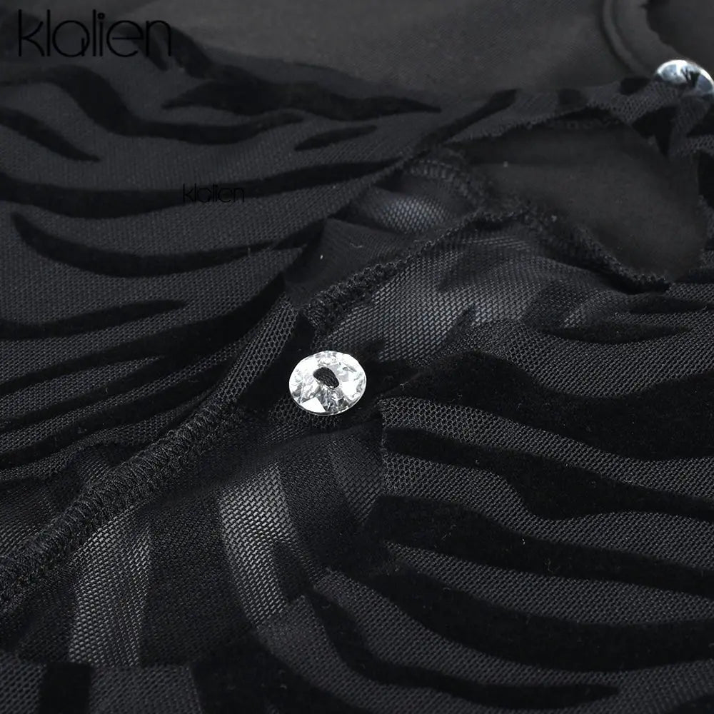 Cut Out Sexy Zebra Mesh Transparent Women's Pencil Short Dresses Mini Dress for Beach Bodycon - Blade & Thread