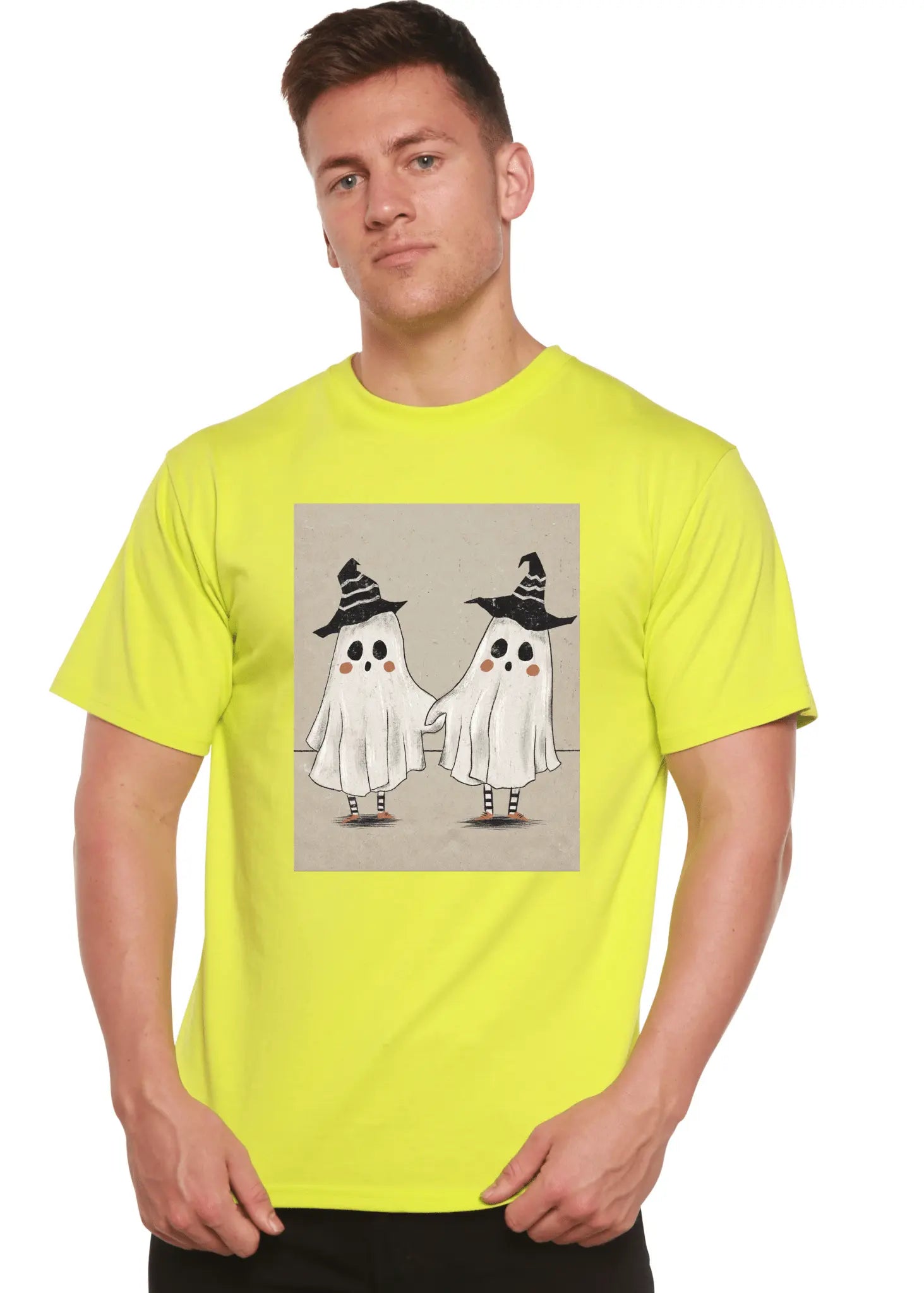 Cute Ghost Men's Bamboo Viscose/Organic Cotton Short Sleeve Graphic T-Shirt - Blade & Thread