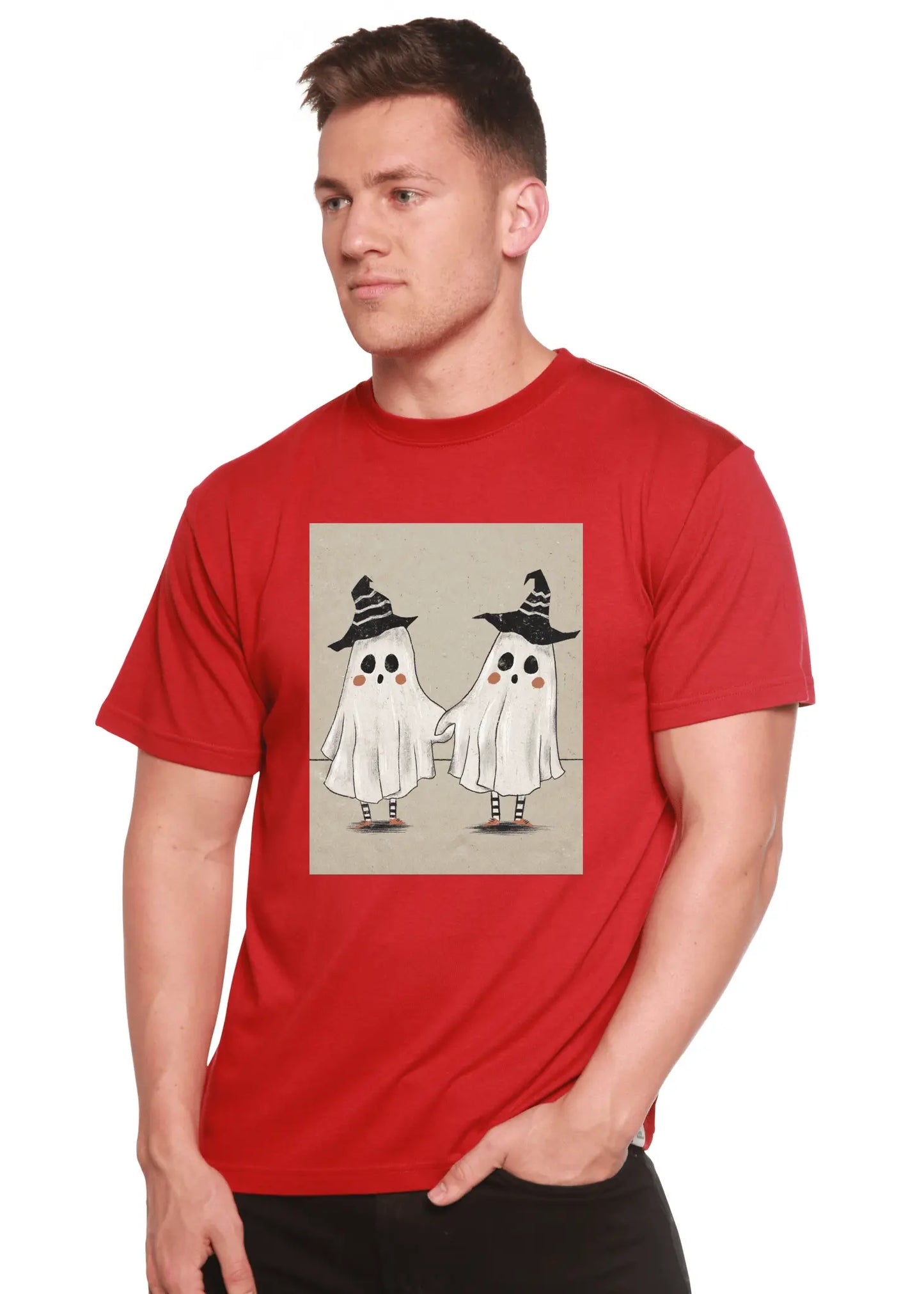 Cute Ghost Men's Bamboo Viscose/Organic Cotton Short Sleeve Graphic T-Shirt - Blade & Thread
