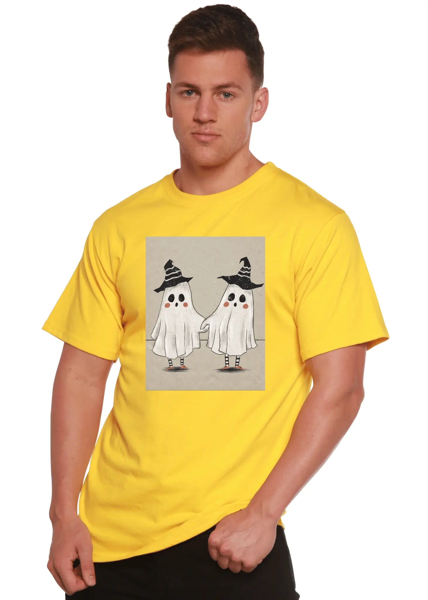 Cute Ghost Men's Bamboo Viscose/Organic Cotton Short Sleeve Graphic T-Shirt - Blade & Thread