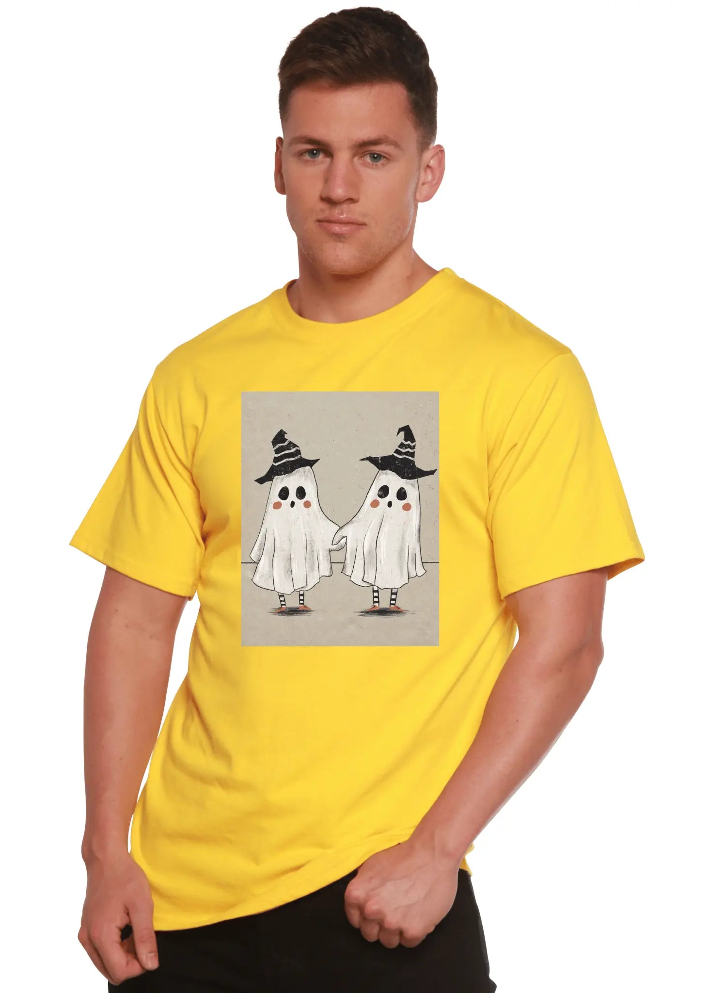Cute Ghost Men's Bamboo Viscose/Organic Cotton Short Sleeve Graphic T-Shirt - Blade & Thread