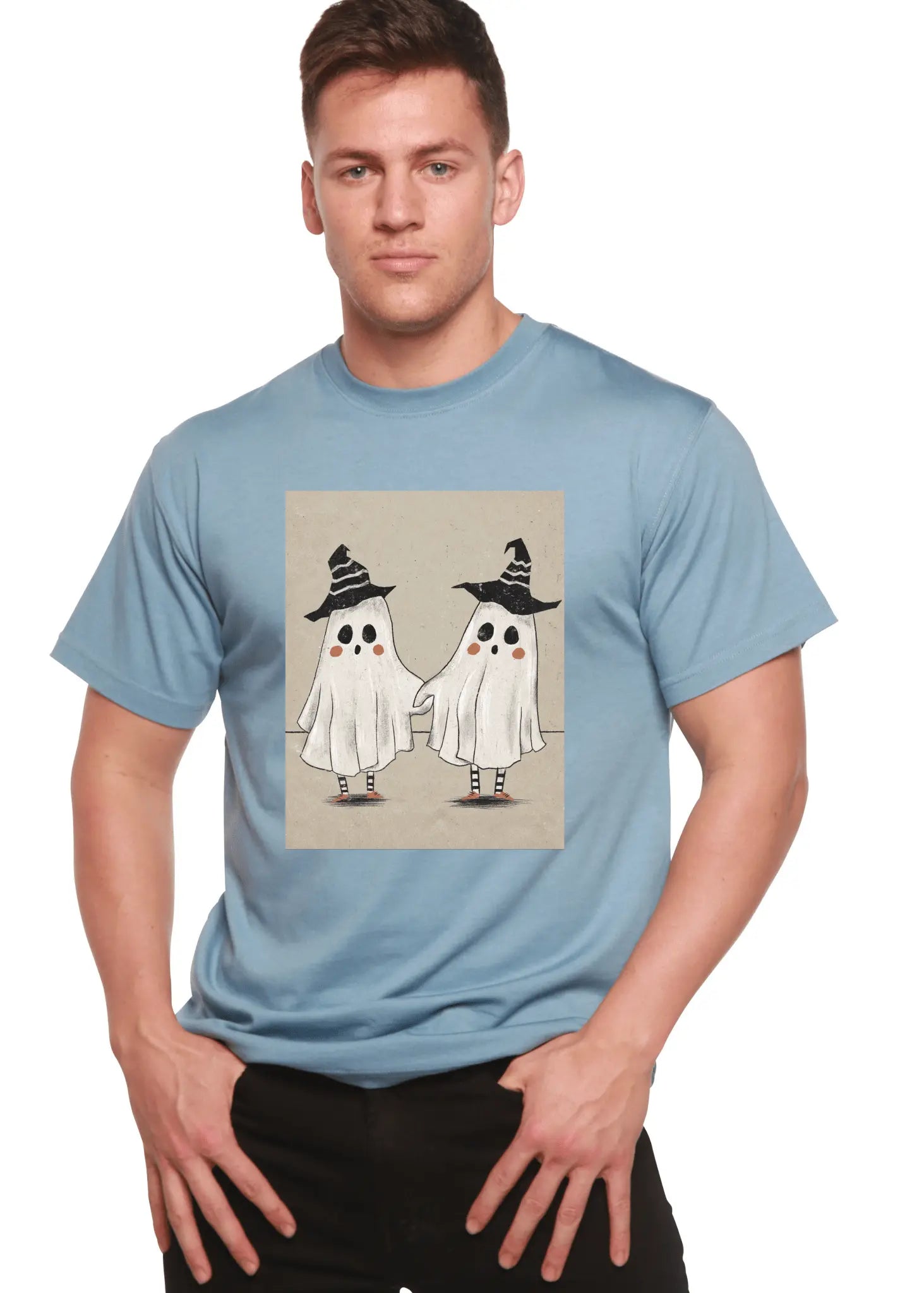Cute Ghost Men's Bamboo Viscose/Organic Cotton Short Sleeve Graphic T-Shirt - Blade & Thread