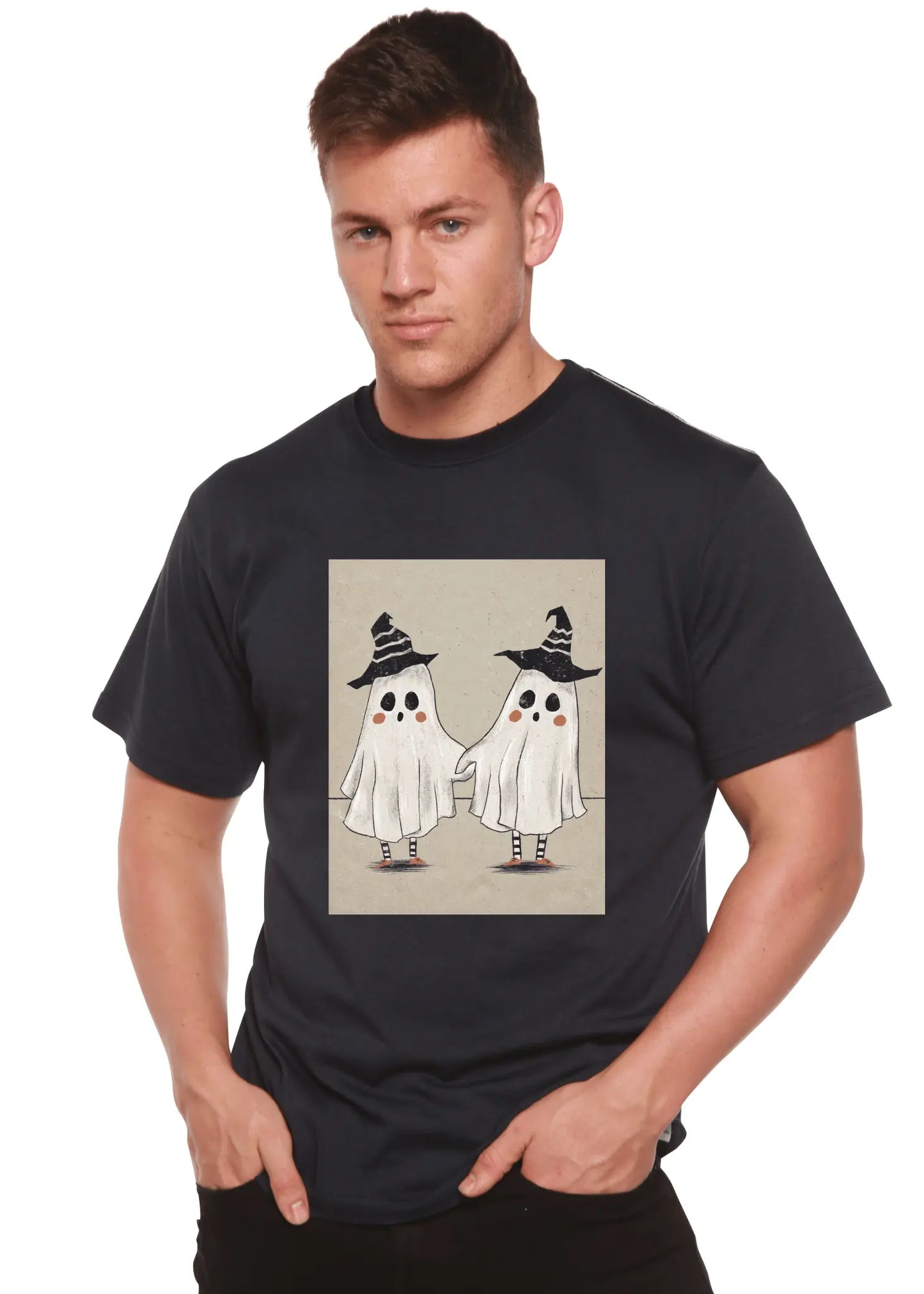 Cute Ghost Men's Bamboo Viscose/Organic Cotton Short Sleeve Graphic T-Shirt - Blade & Thread