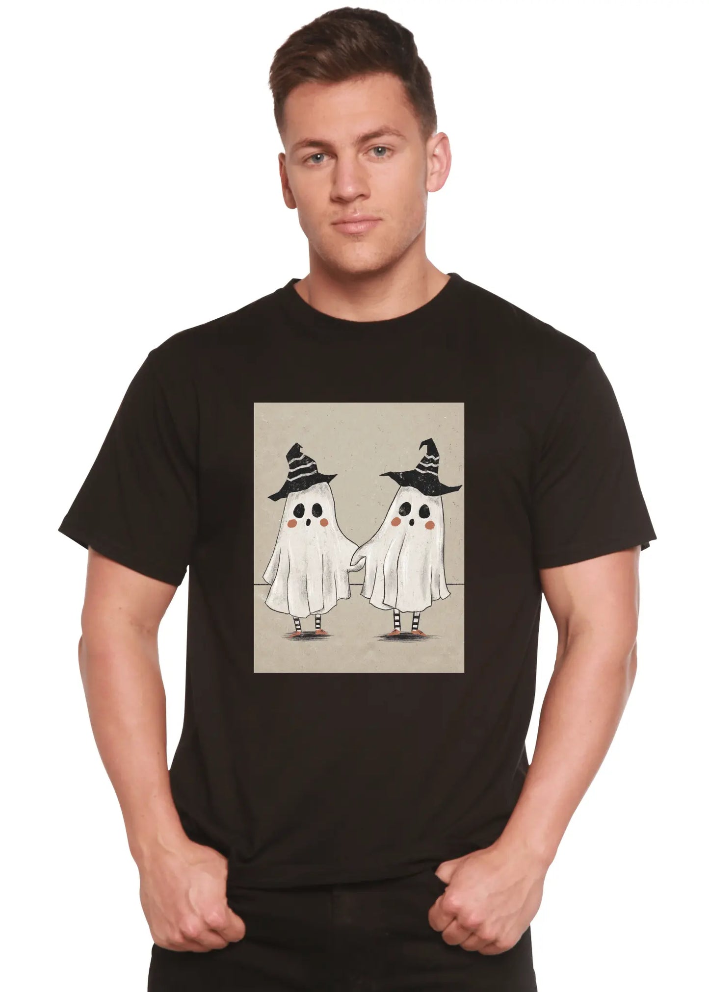 Cute Ghost Men's Bamboo Viscose/Organic Cotton Short Sleeve Graphic T-Shirt - Blade & Thread