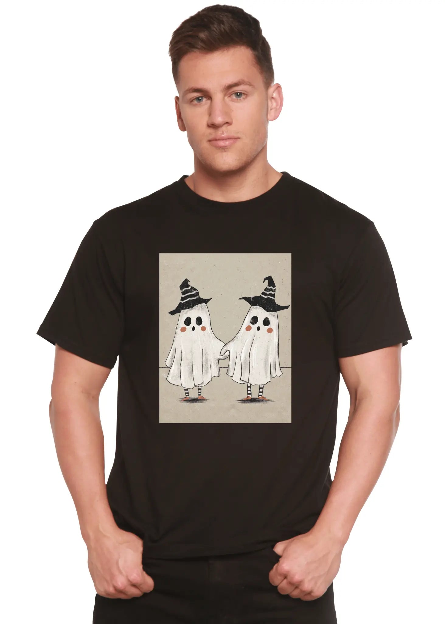 Cute Ghost Men's Bamboo Viscose/Organic Cotton Short Sleeve Graphic T-Shirt - Blade & Thread