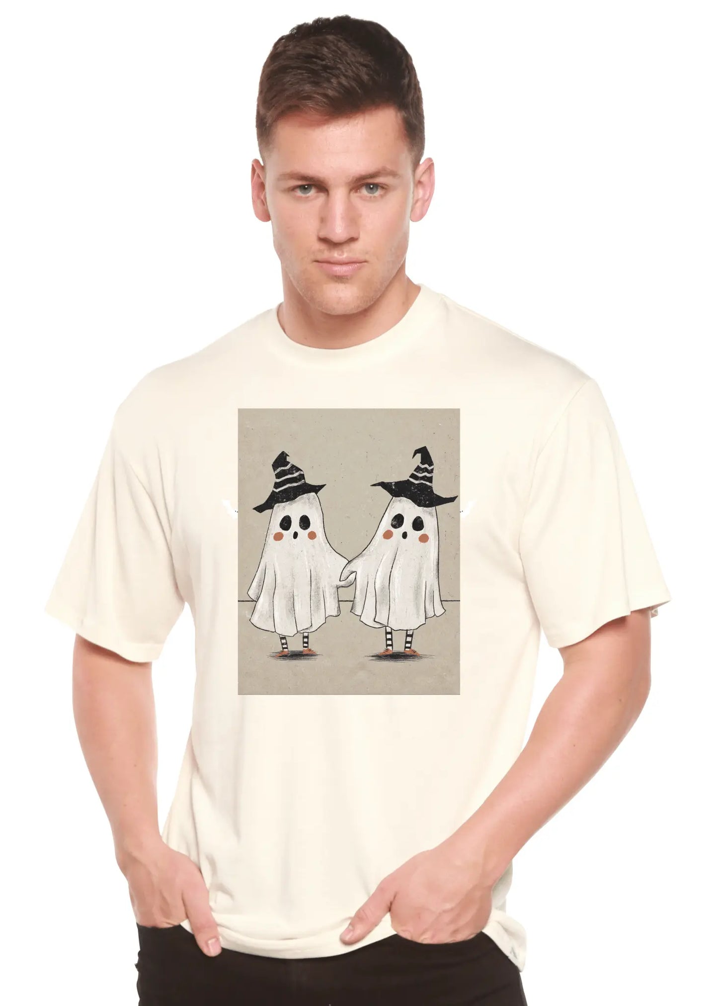 Cute Ghost Men's Bamboo Viscose/Organic Cotton Short Sleeve Graphic T-Shirt - Blade & Thread