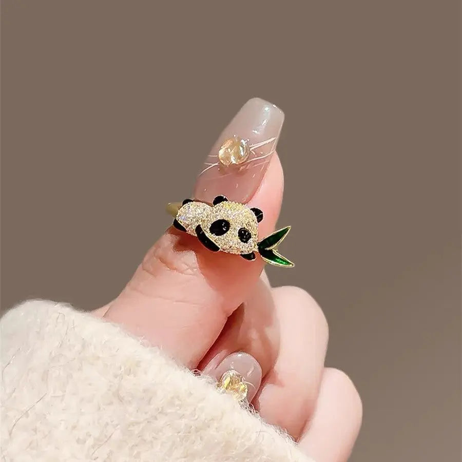 Cute panda bamboo ring girlfriends gift - Blade & Thread