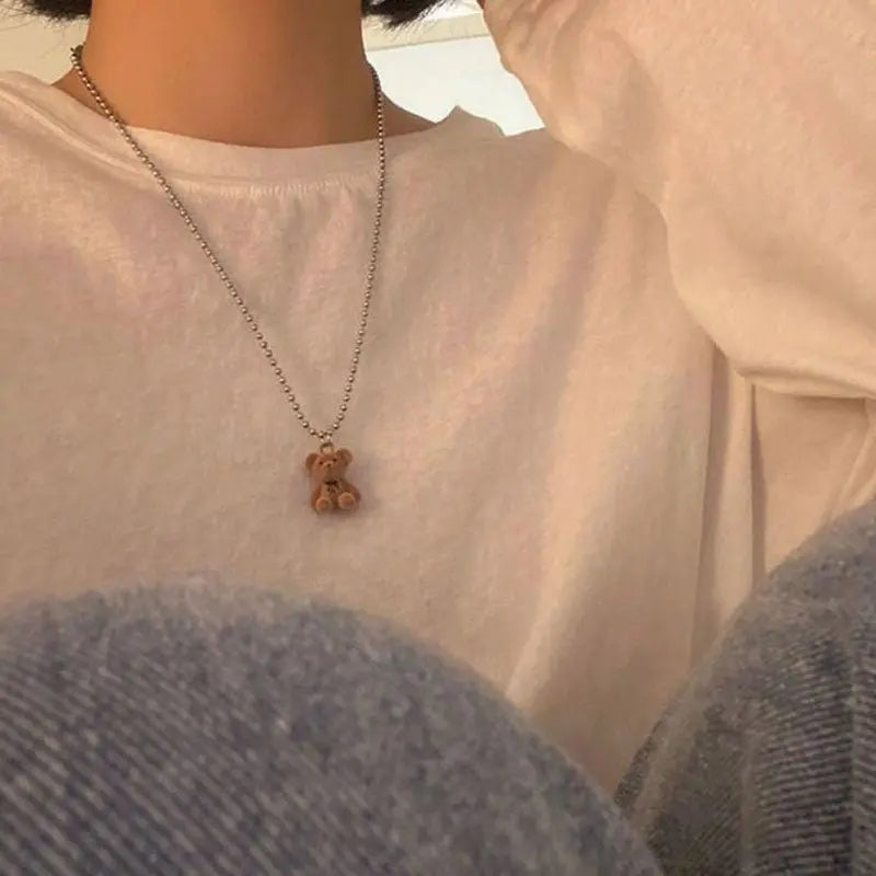 Cute Plush Bear Pendant Necklace Collar Jewelry - Blade & Thread