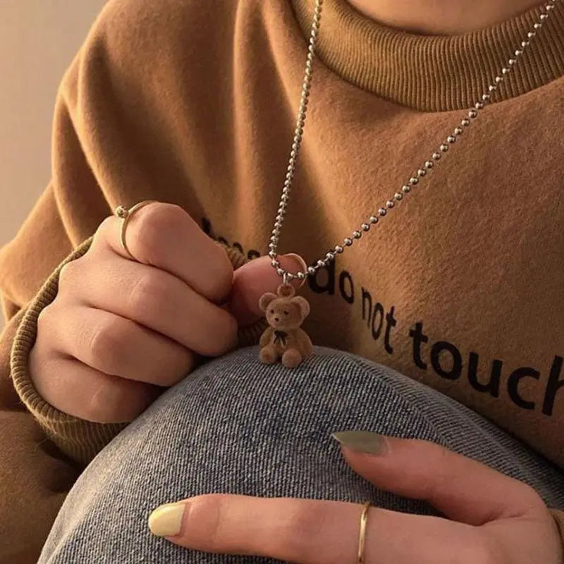 Cute Plush Bear Pendant Necklace Collar Jewelry - Blade & Thread