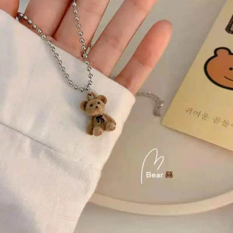 Cute Plush Bear Pendant Necklace Collar Jewelry - Blade & Thread
