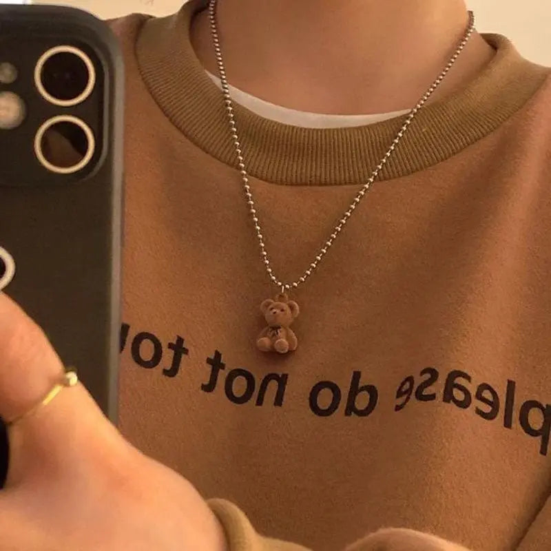 Cute Plush Bear Pendant Necklace Collar Jewelry - Blade & Thread
