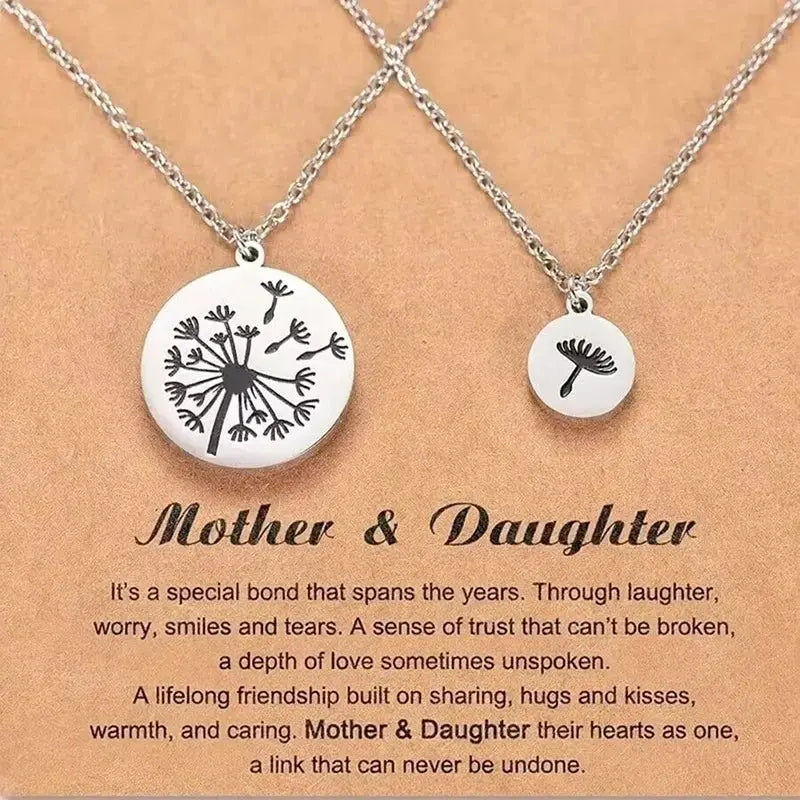 dandelion necklace 2 Pcs/Set Dandelion And Seeds Mother Daughter Necklaces - Blade & Thread