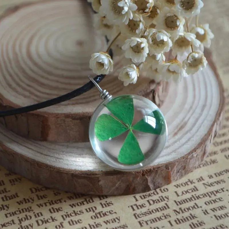 dandelion necklace Lucky WISH Glass Ball Jewelry - Blade & Thread