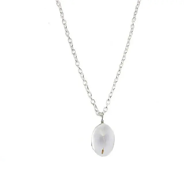 dandelion necklace Lucky WISH Glass Ball Jewelry - Blade & Thread
