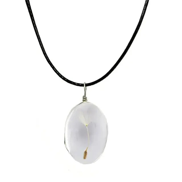 dandelion necklace Lucky WISH Glass Ball Jewelry - Blade & Thread