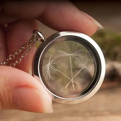 dandelion necklace Stainless steel Locket - Blade & Thread