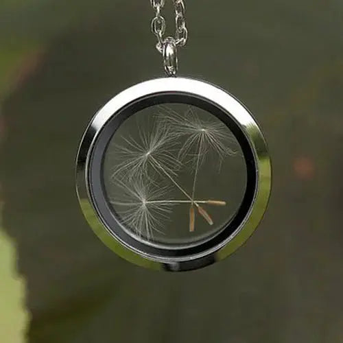 dandelion necklace Stainless steel Locket - Blade & Thread