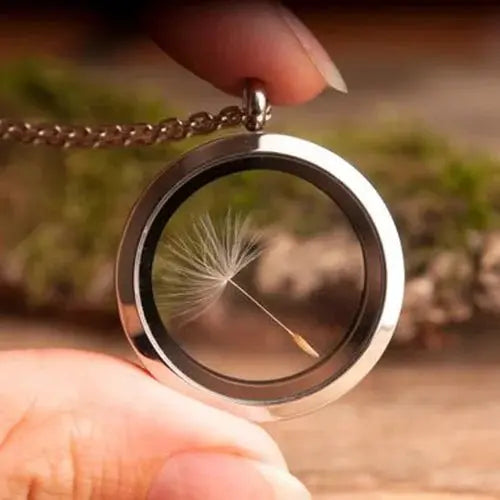 dandelion necklace Stainless steel Locket - Blade & Thread