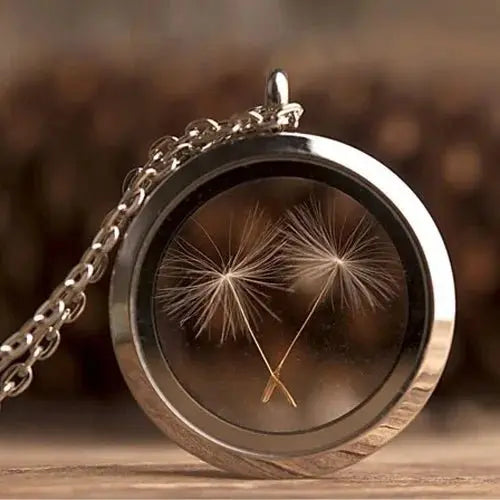 dandelion necklace Stainless steel Locket - Blade & Thread