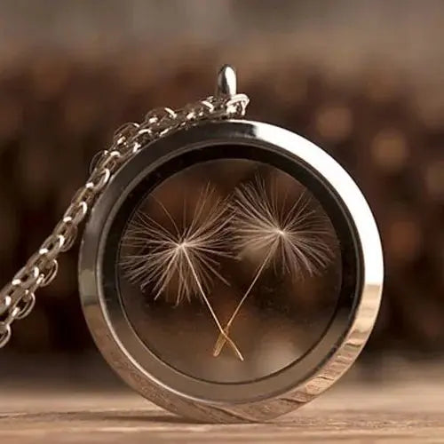 dandelion necklace Stainless steel Locket - Blade & Thread