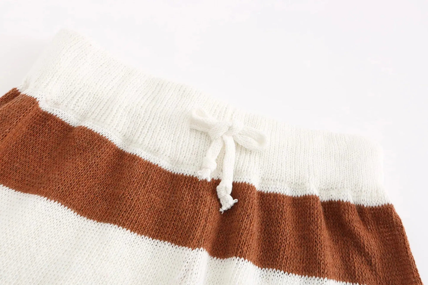 Deep V-Neck Vest Tie-Down Knitted Women Sweater Set Two-Piece Set - Blade & Thread